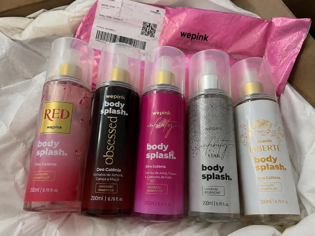Foto enviada por Thais D. mostrando o kit Wepink recebido